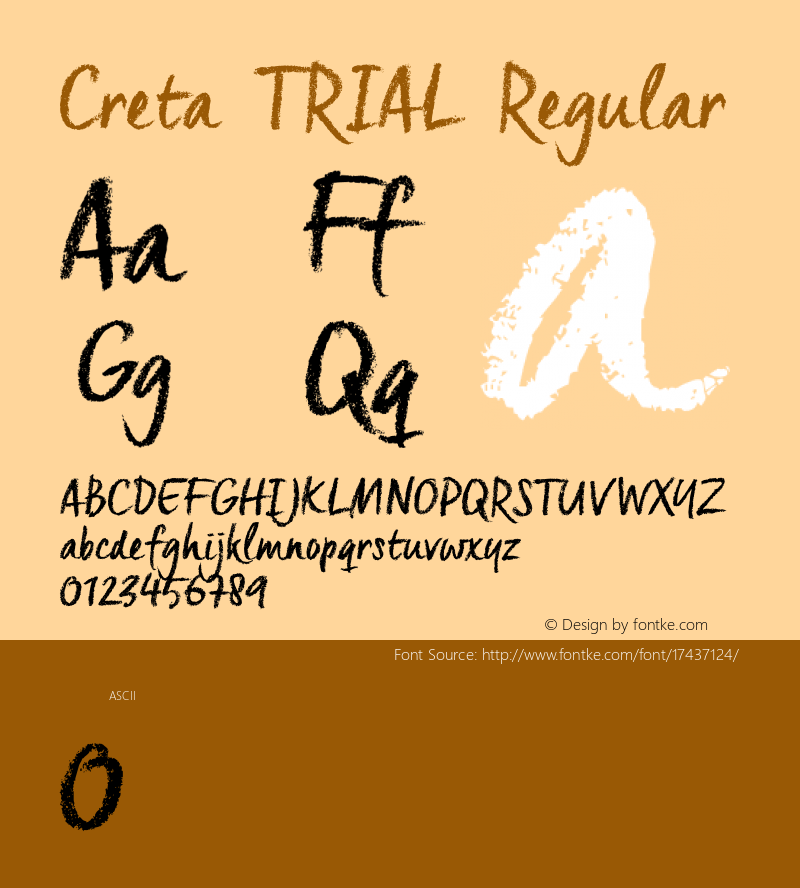 Creta_TRIAL Regular Version 1.00 2014 Font Sample