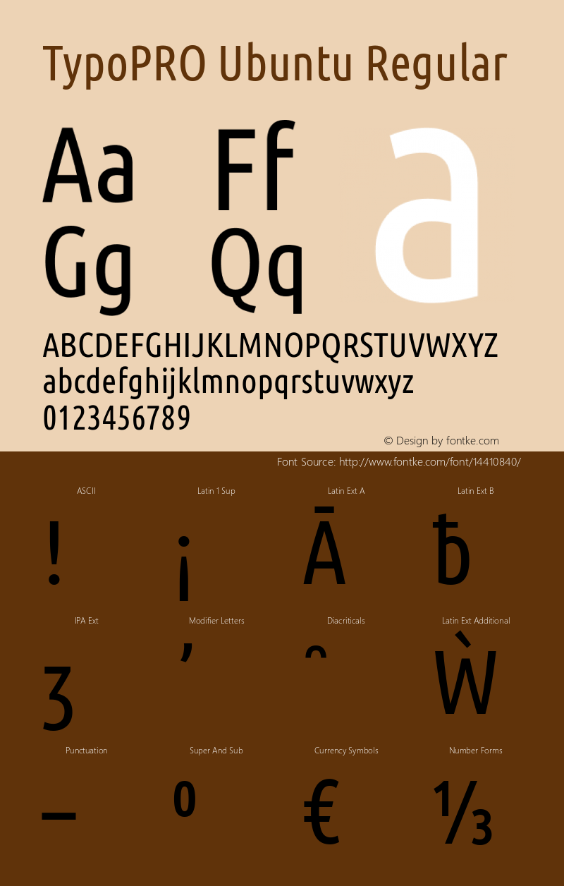 TypoPRO Ubuntu Regular Version 0.80 Font Sample