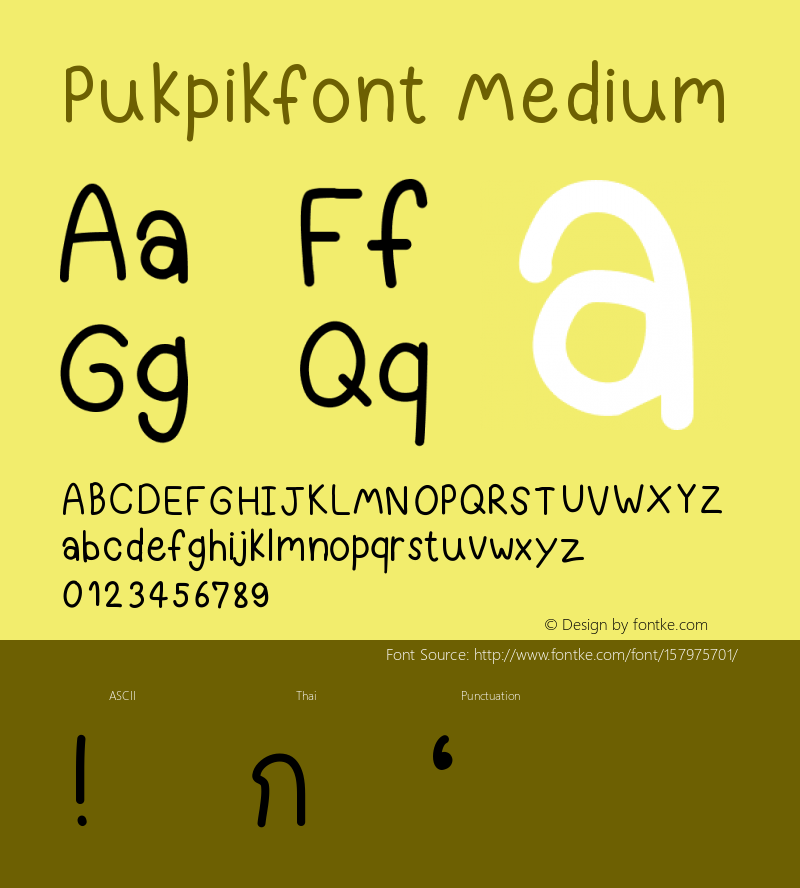 Pukpikfont Version 001.000 Font Sample