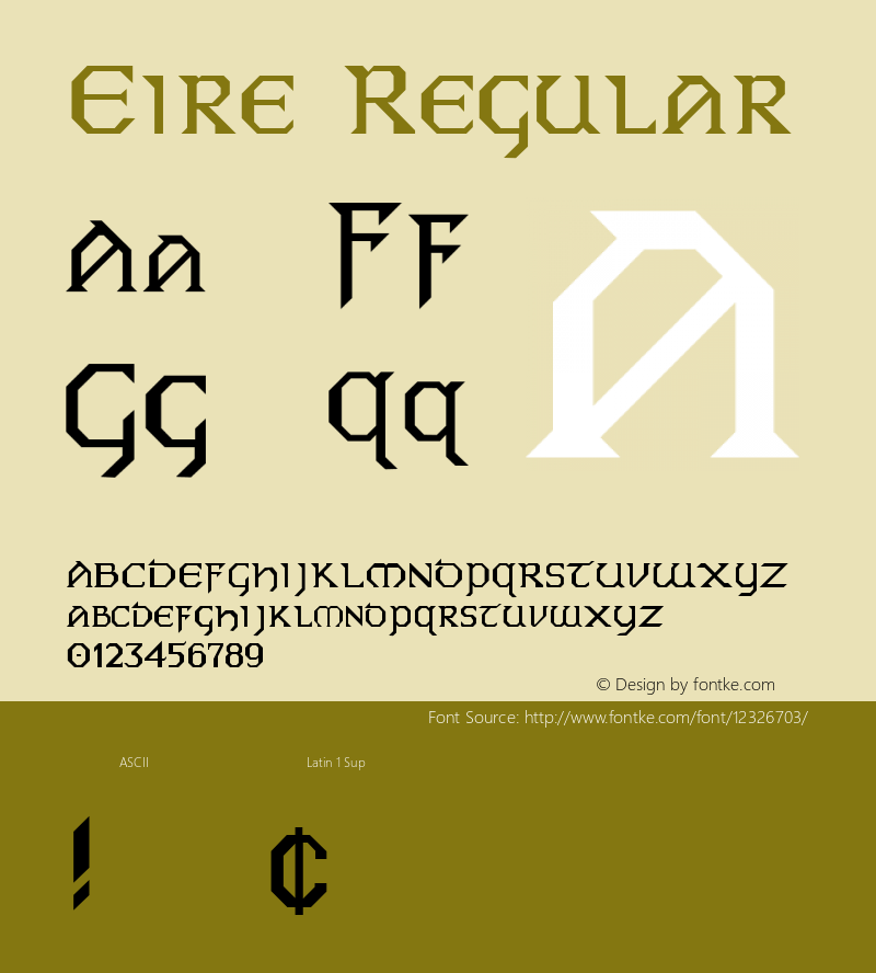 Eire Regular Altsys Metamorphosis:5/3/93 Font Sample