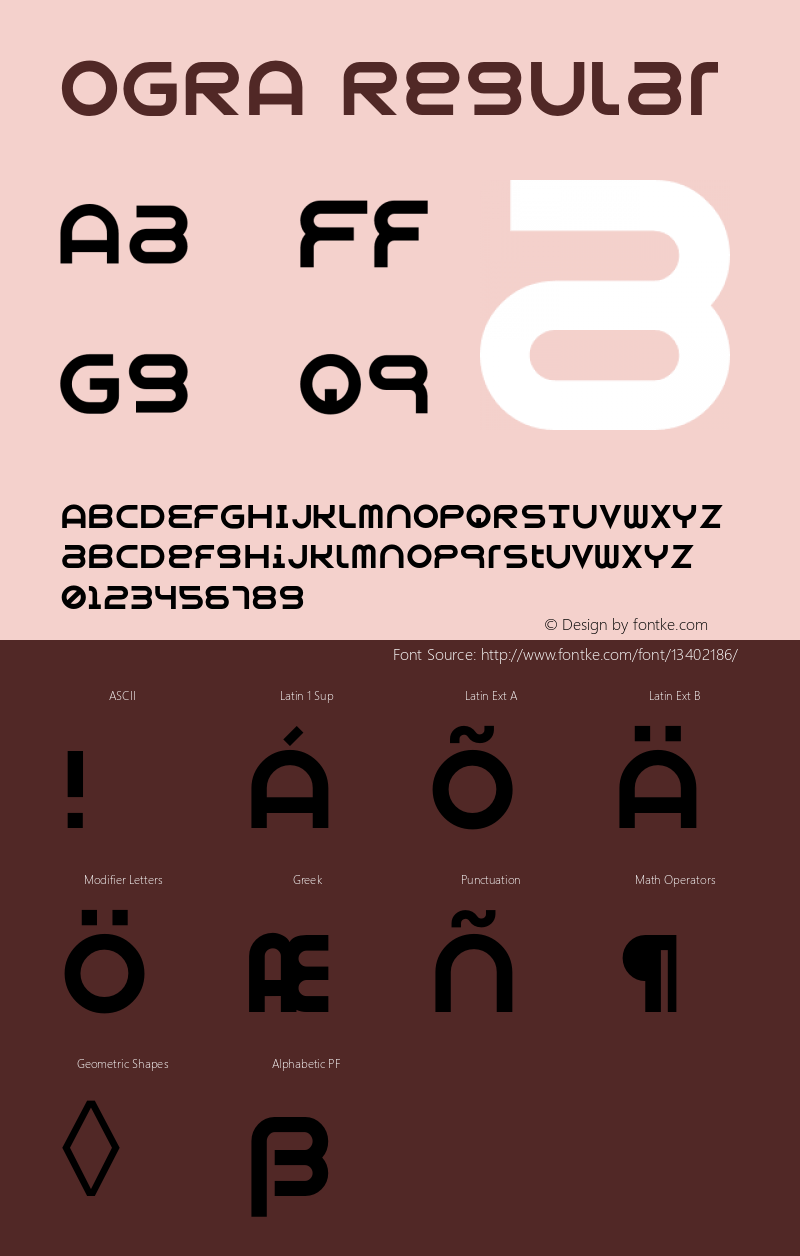 OGRA Regular 001.001 Font Sample