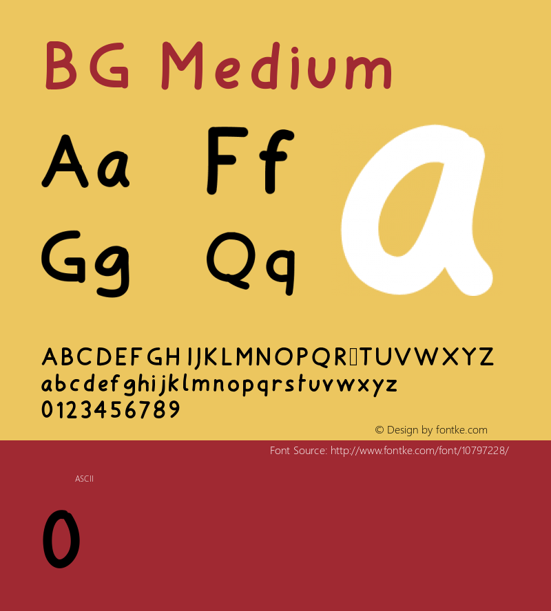 BG Medium Version 001.000 Font Sample