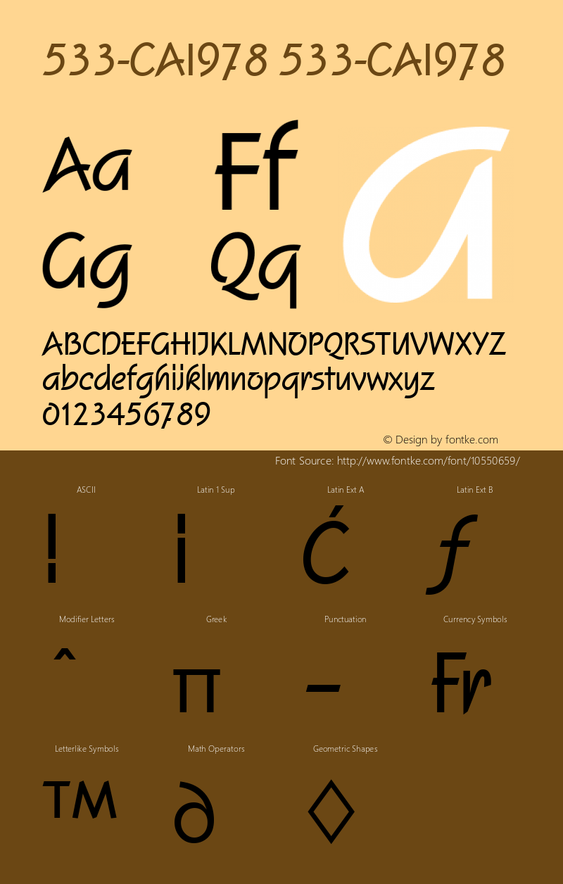 533-CAI978 533-CAI978 Version 3.0 Font Sample