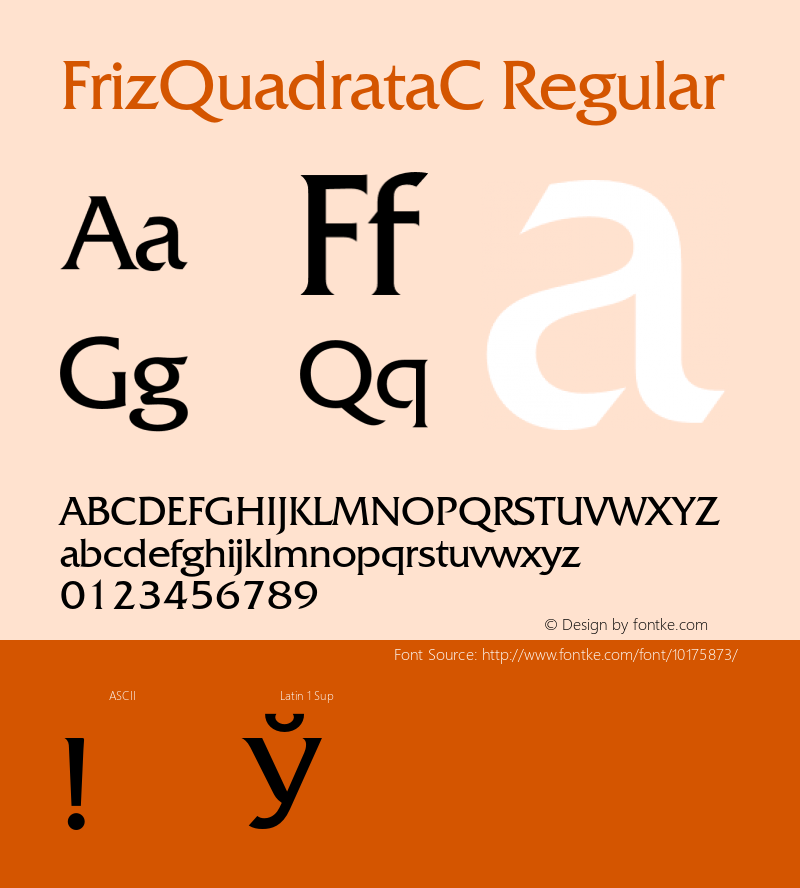 FrizQuadrataC Regular 001.000 Font Sample