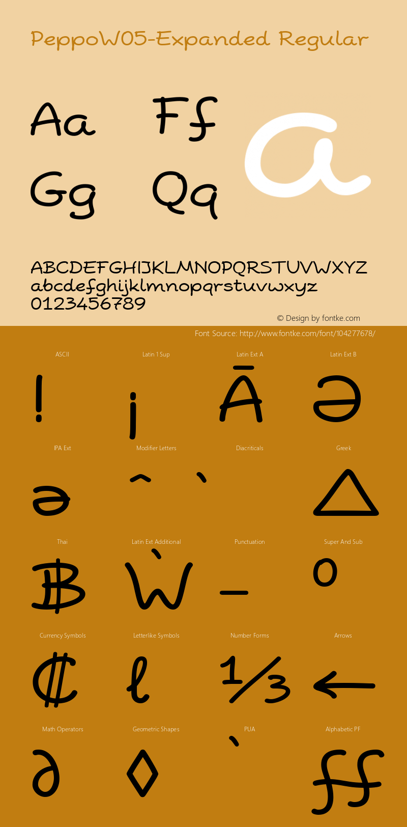 Peppo W05 Expanded Version 2.00 Font Sample