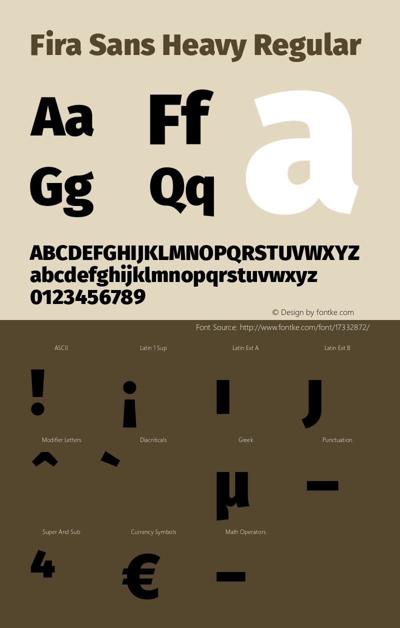 Fira Sans Heavy Regular Version 4.106 Font Sample