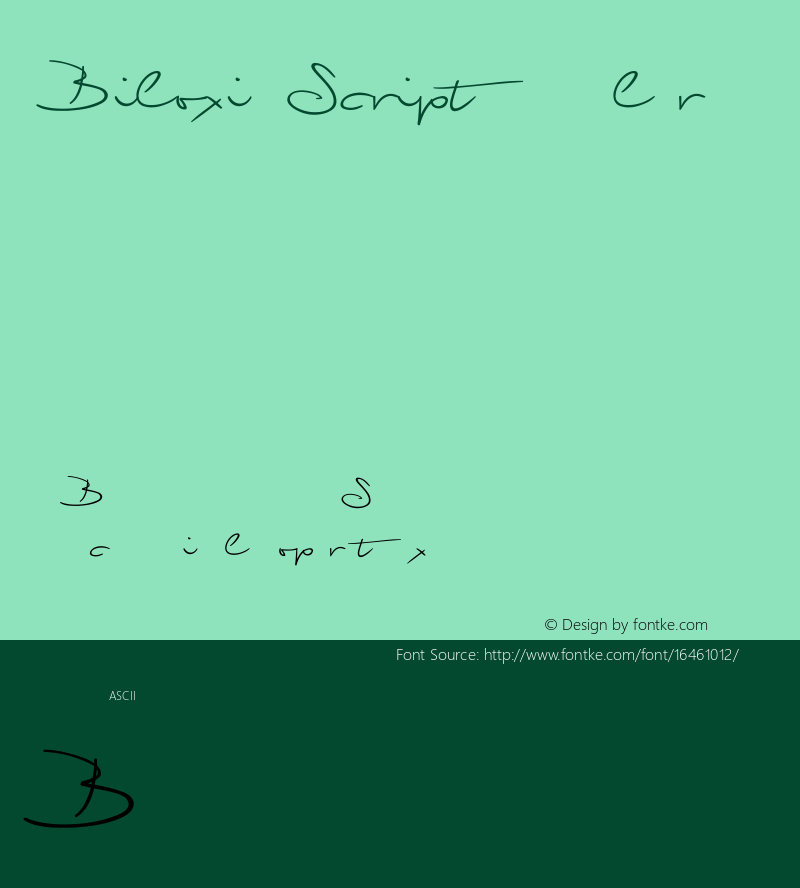 Biloxi Script Regular Version 1.002 2015 Font Sample