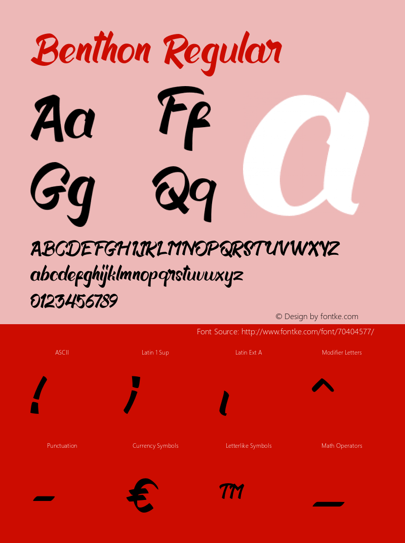 Benthon 1.000 Font Sample