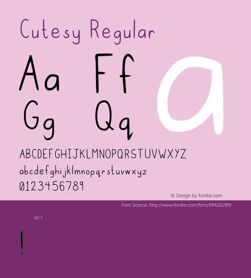 Cutesy Regular Version 001.001 Font Sample