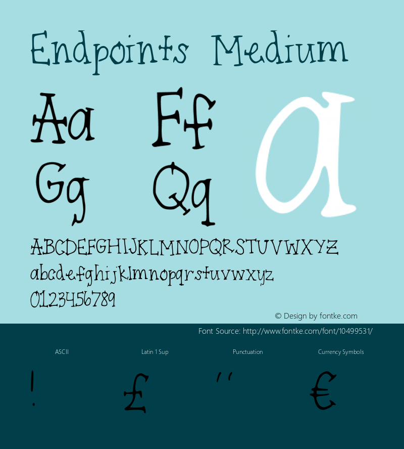 Endpoints Medium Version 001.000 Font Sample