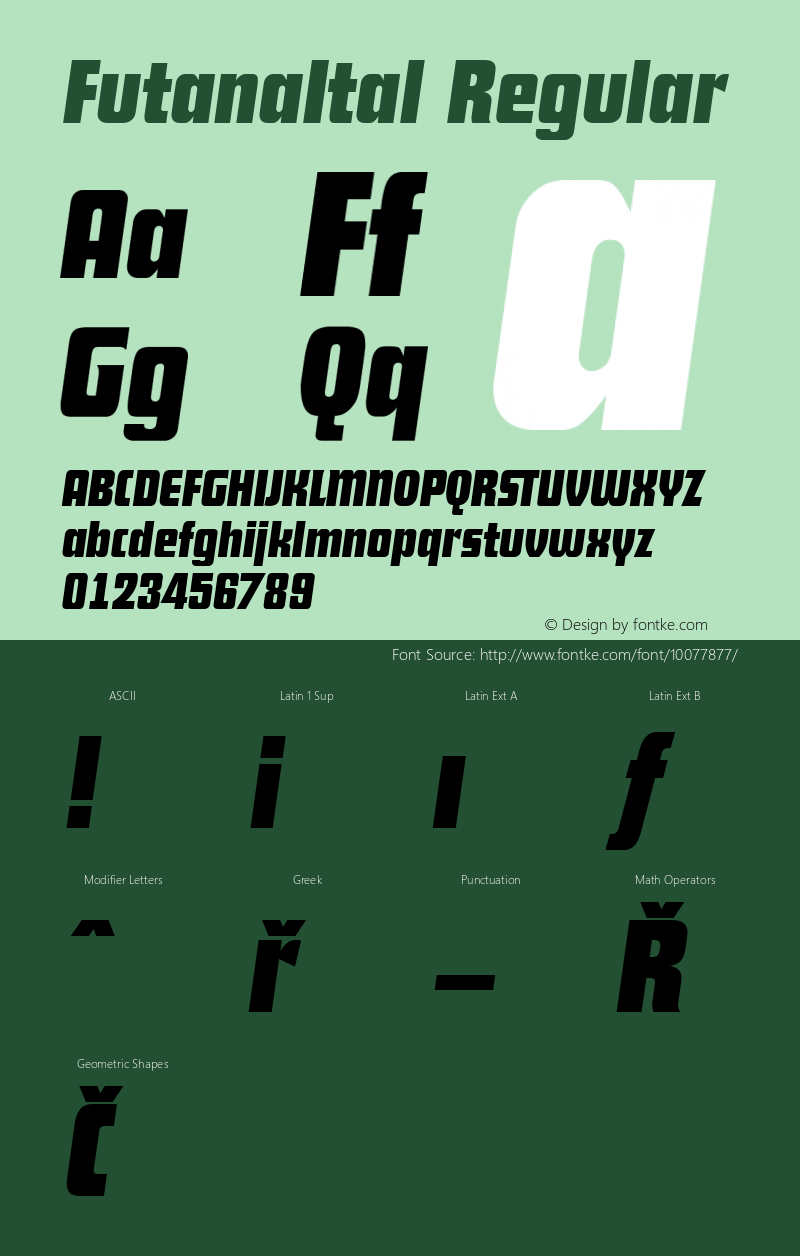 FutanaItal Regular Altsys Fontographer 3.5  2/8/93 Font Sample