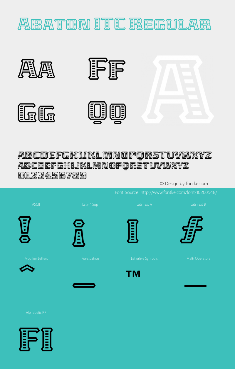 Abaton ITC Regular 001.001 Font Sample