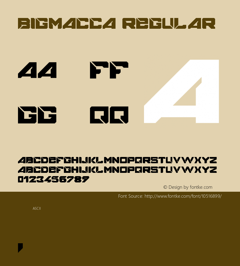 BIGMACCA Regular Version 1.0 Font Sample