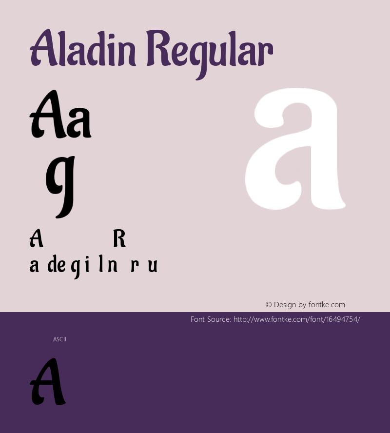 Aladin Regular Version 1.000 Font Sample