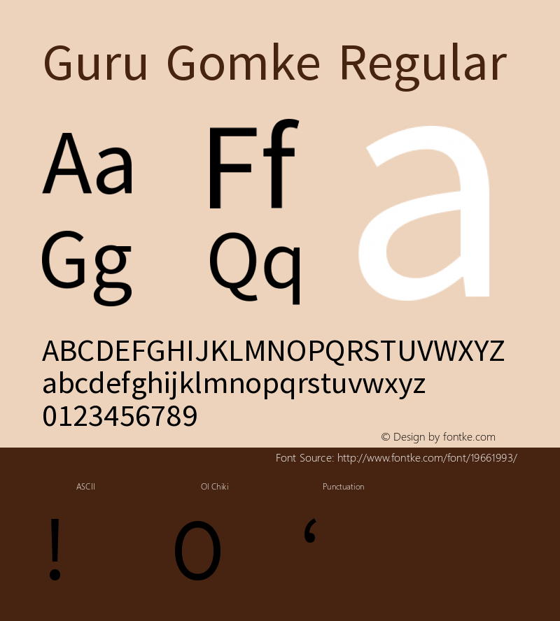 Guru Gomke Version 1.000;PS 001.000;hotconv 1.0.70;makeotf.lib2.5.58329 DEVELOPMENT Font Sample