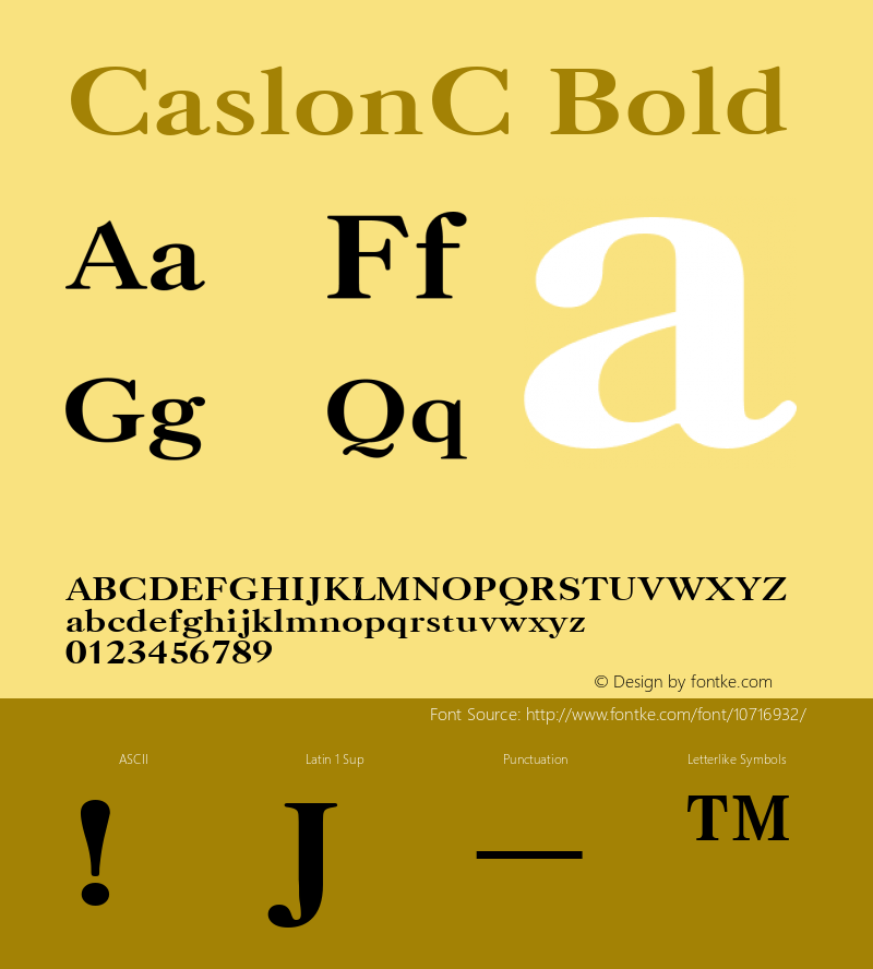 CaslonC Bold 1.0 Wed Feb 14 23:36:49 1996 Font Sample