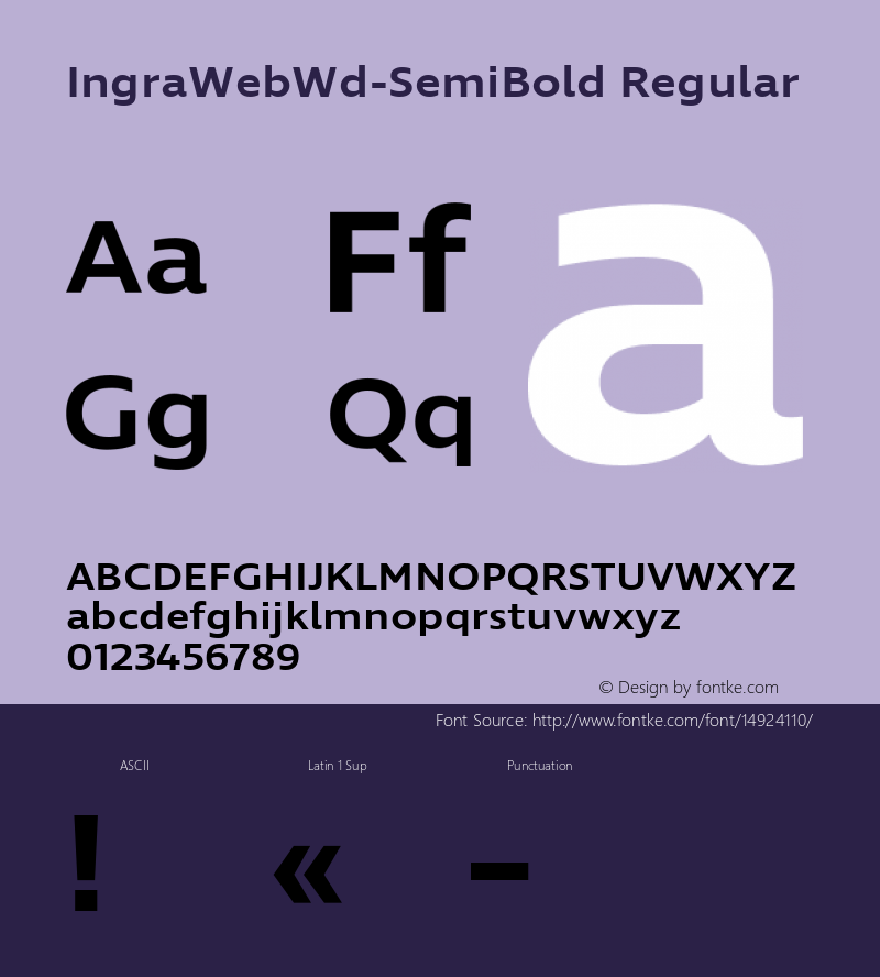 IngraWebWd-SemiBold Regular Version 1.001;PS 001.001;hotconv 1.0.70;makeotf.lib2.5.58329 Font Sample