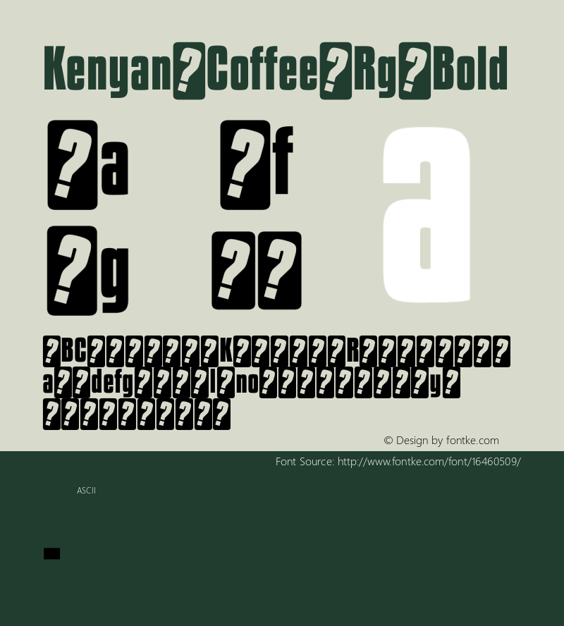 Kenyan Coffee Rg Bold Version 4.001 Font Sample