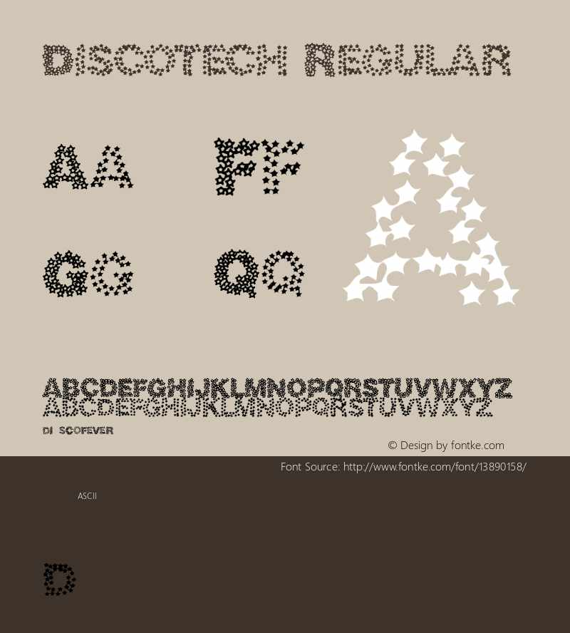 Discotech Regular Macromedia Fontographer 4.1.2 6/2/98 Font Sample