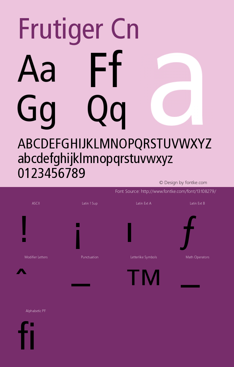 Frutiger Cn Version 001.000 Font Sample