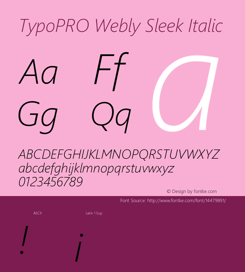 TypoPRO Webly Sleek Italic Version 5.22 January 23, 2013 Font Sample