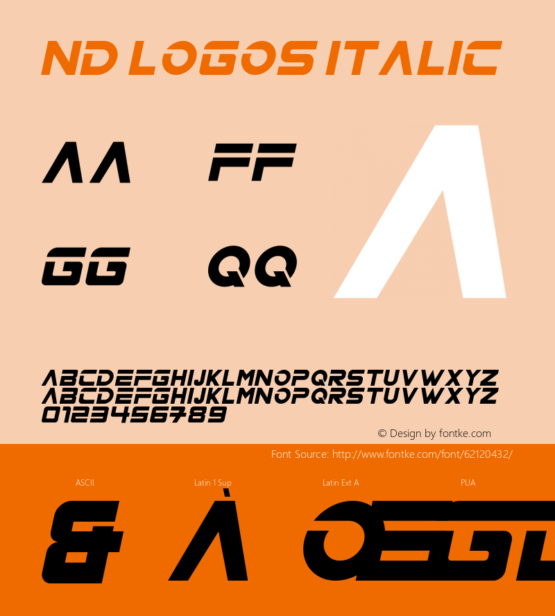 ND LOGOS Italic Version 1.00;March 27, 2020;FontCreator 12.0.0.2525 64-bit Font Sample