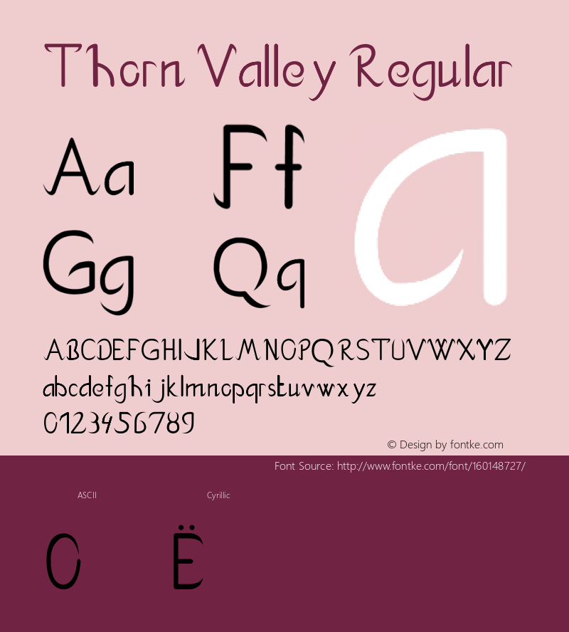 Thorn Valley Version 2.0 Font Sample