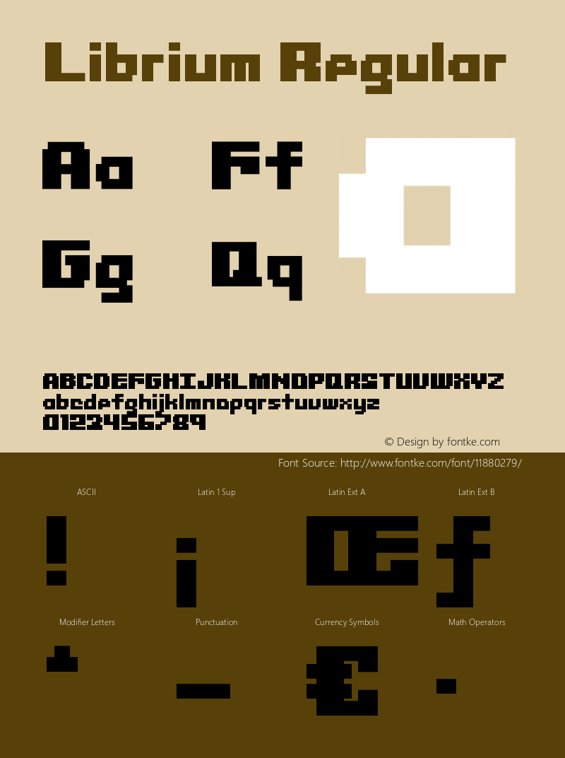 Librium Regular Version 1.0; Font Sample