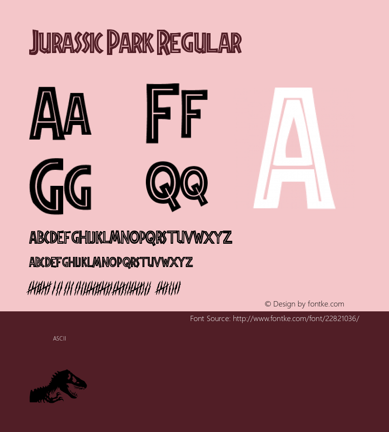 Jurassic Park  Font Sample