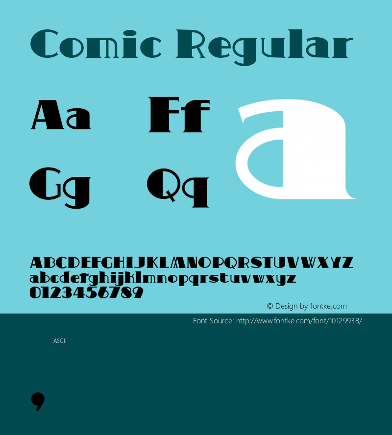 Comic Regular Macromedia Fontographer 4.1J 04.7.11 Font Sample