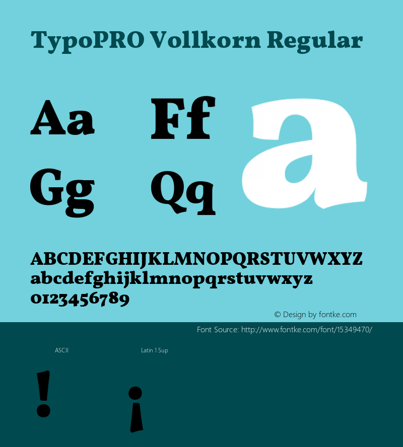 TypoPRO Vollkorn Regular Version 2.001 Font Sample