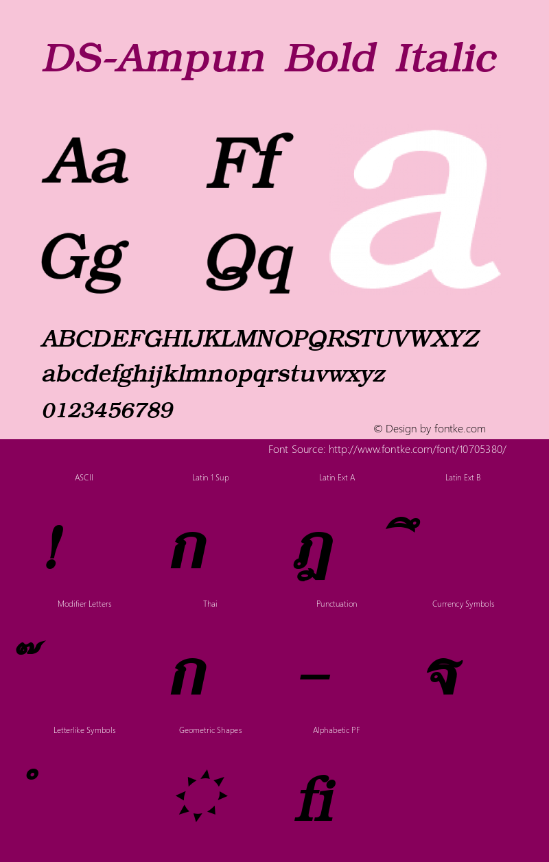 DS-Ampun Bold Italic Version 1.000 2006 initial release Font Sample