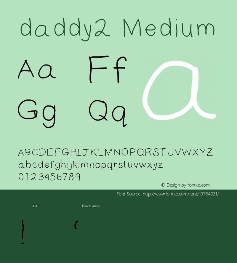 daddy2 Medium Version 001.000 Font Sample