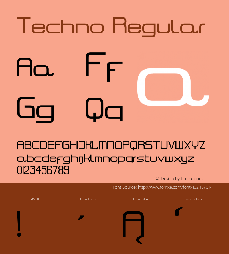Techno Regular Version 1.000;PS 001.001;hotconv 1.0.38 Font Sample