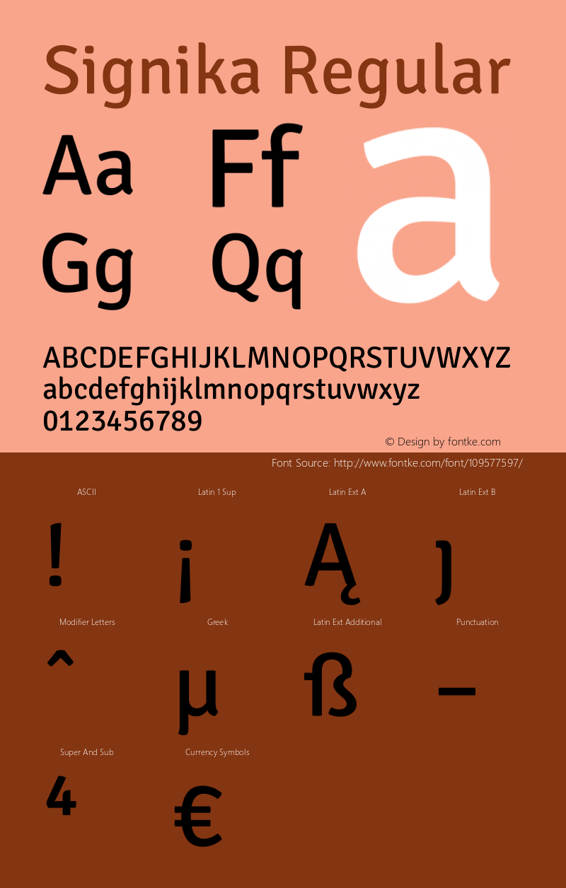 Signika-Regular Version 1.001 Font Sample