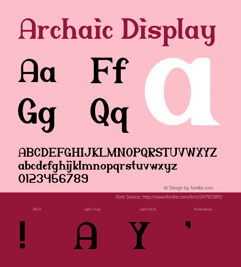 Archaic Display Version 1.003;Fontself Maker 3.5.7图片样张