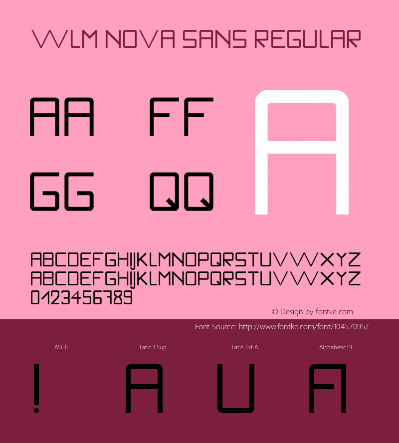 WLM Nova Sans Regular Version 1.0 Font Sample