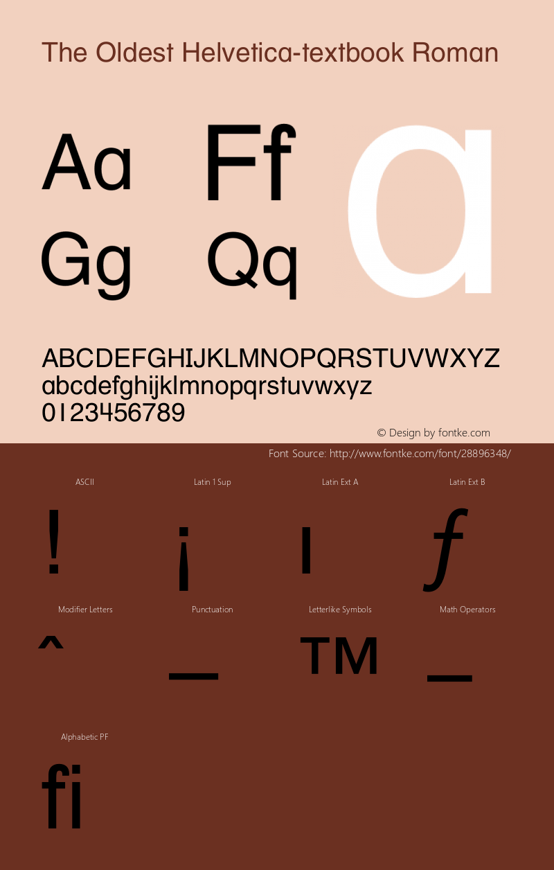 The Oldest Helvetica-textbook Roman Version 1.00;March 10, 2019;FontCreator 11.5.0.2422 64-bit Font Sample