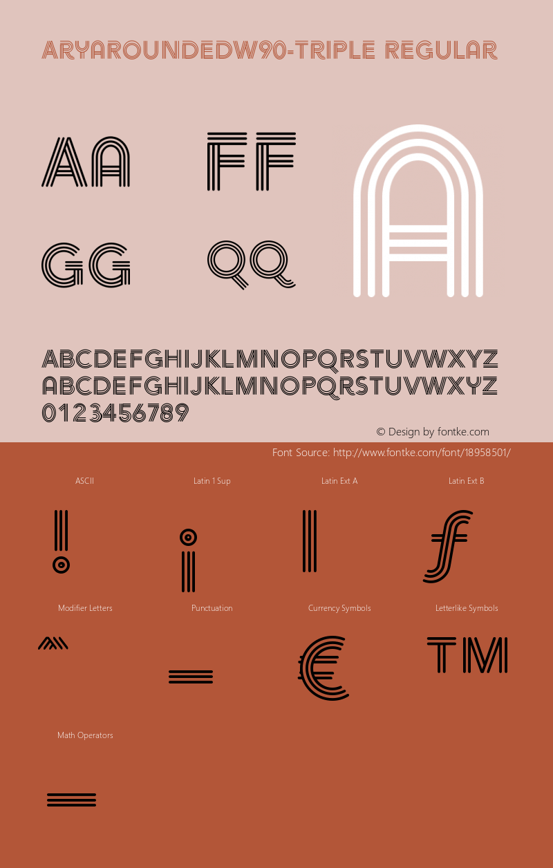 AryaRoundedW90-Triple Regular Version 1.00 Font Sample