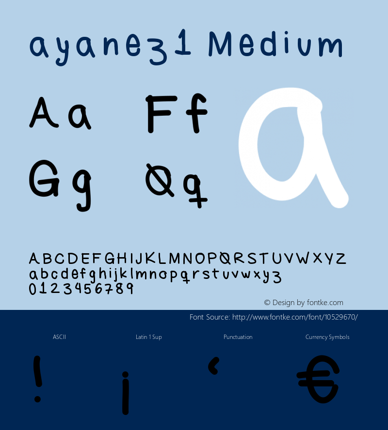 ayanez1 Medium Version 001.000 Font Sample