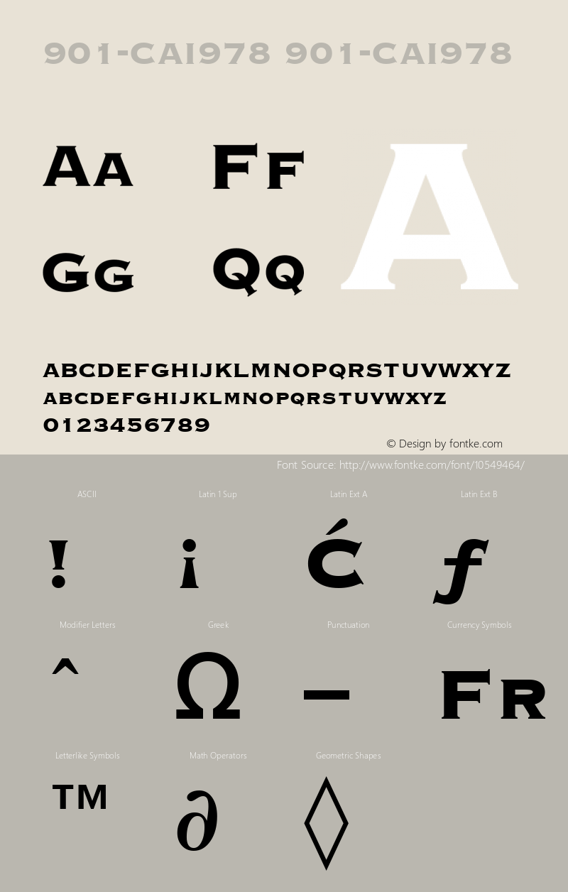 901-CAI978 901-CAI978 Version 3.0 Font Sample