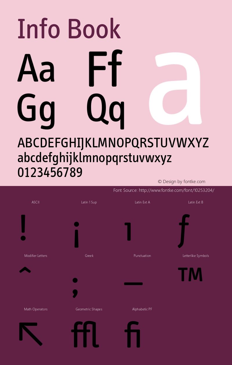 Info Book 001.000 Font Sample