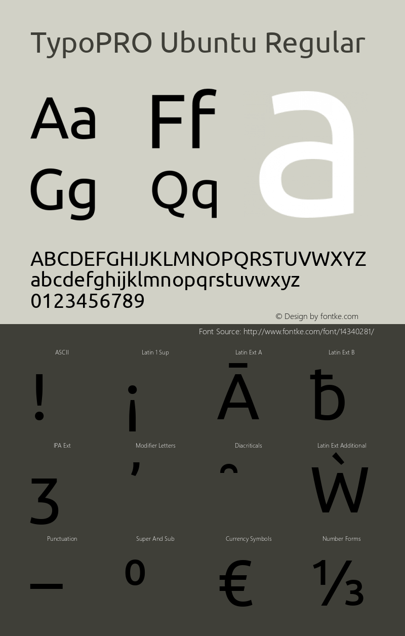 TypoPRO Ubuntu Regular Version 0.80 Font Sample