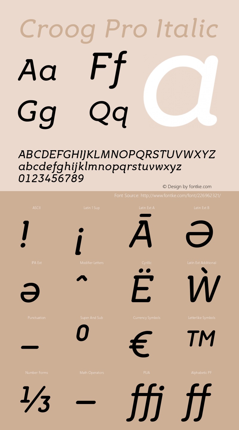 CroogPro-Italic Version 2.000图片样张