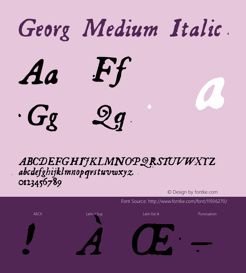 Georg Medium Italic 001.000 Font Sample