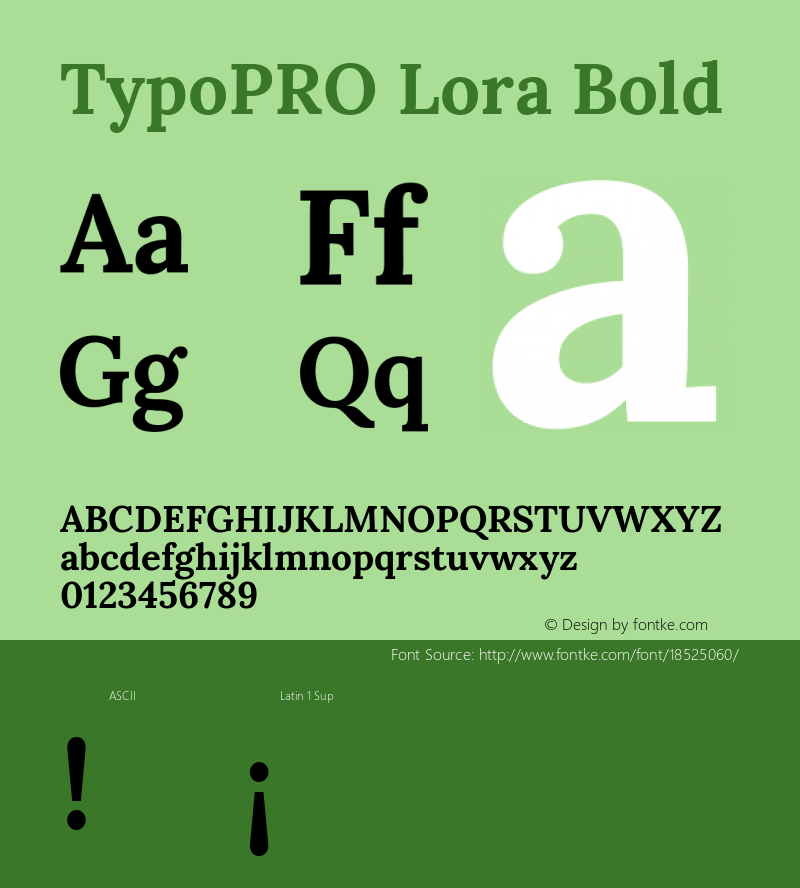 TypoPRO Lora Bold Version 2.000 Font Sample