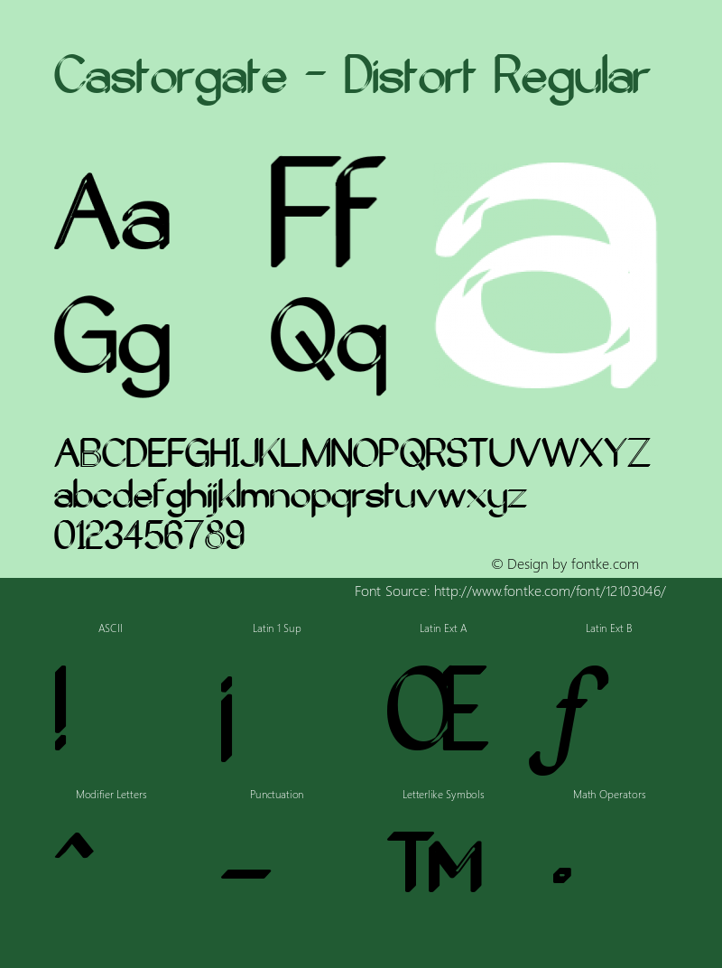Castorgate - Distort Regular 1 Font Sample