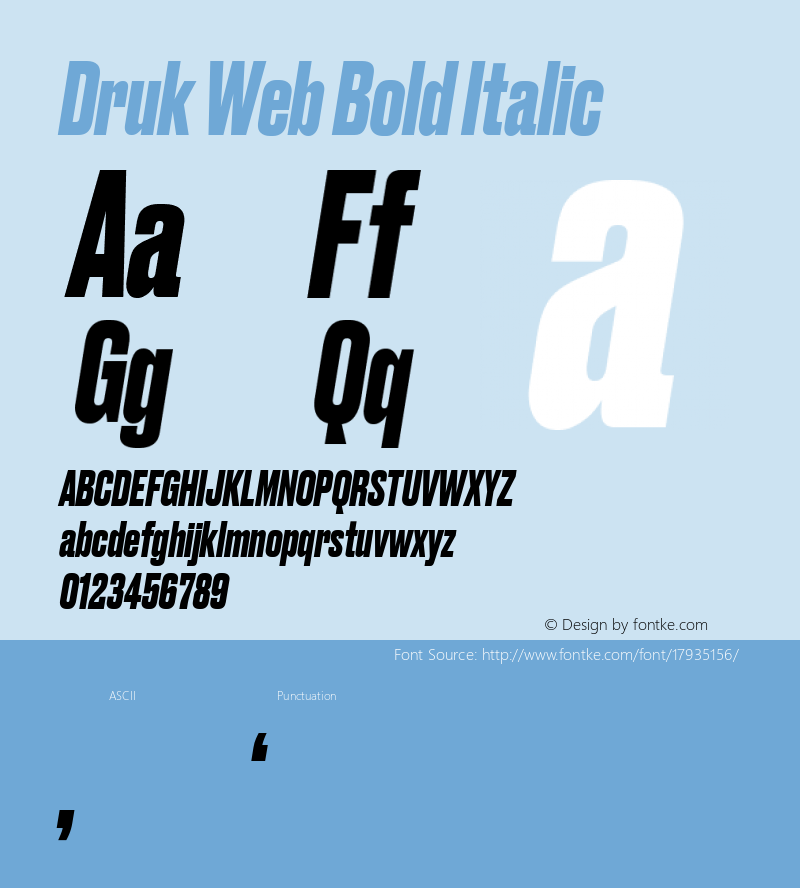 Druk Web Bold Italic Version 1.1 2014 Font Sample