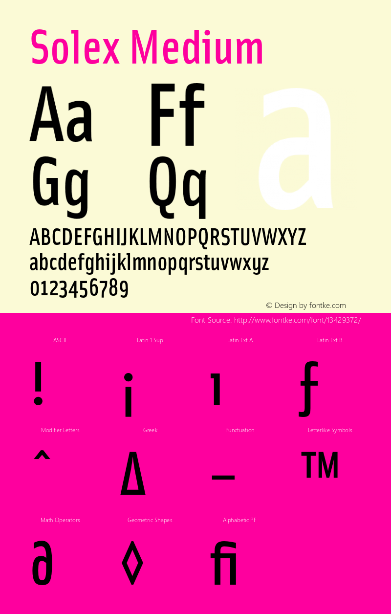 Solex Medium 001.000 Font Sample