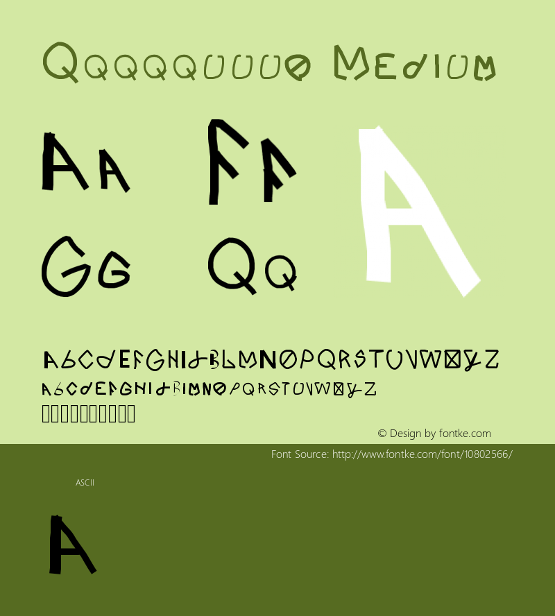 Qqqqquuuo Medium Version 001.000 Font Sample